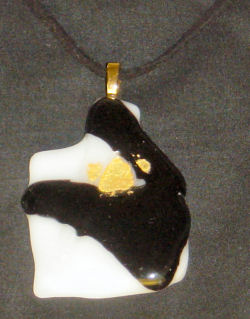 Black white and Gold Pendant