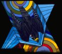 Peregrine flacon in stainedglass